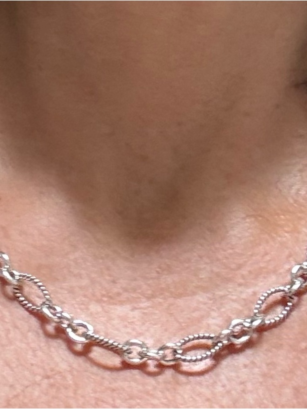 Retired JAMES AVERY Sterling Silver Twisted Rope Link Necklace, 18 inches! - Picture 6 of 7